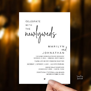Invitation Célébrez avec les jeunes mariés, mariage moderne