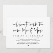 Invitation Célébrez avec les nouveaux M. et Mme, Élitement (Devant / Derrière)