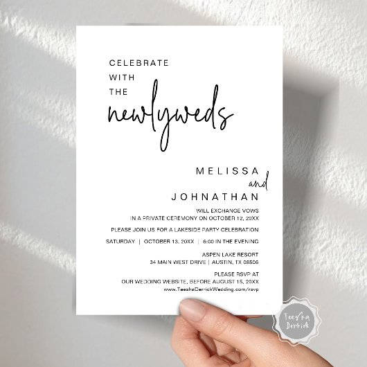 Invitation Célébrez Avec Les Nouveaux Mariés, Dîner Mariage