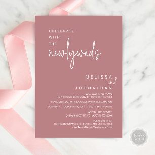 Invitation Célébrez Avec Les Nouveaux Mariés, Dîner Mariage