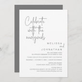 Invitation Célébrez Avec Les Nouveaux Mariés, Mariage Elopeme (Devant / Derrière)