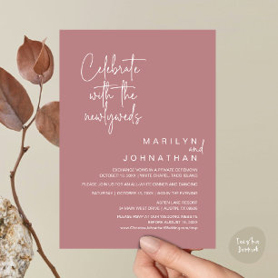 Invitation Célébrez Avec Les Nouveaux Mariés, Mariage Elopeme