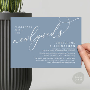 Invitation Célébrez avec les nouveaux mariés, Mariage romanti