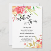 Invitation Célébrez avec nous Boho Flowers Mariage Réception (Devant)