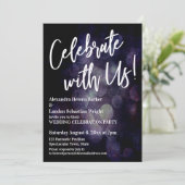 Invitation Célébrez avec nous ! Bokeh grunge écriture manuscr (Debout devant)