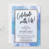 Invitation Célébrez avec Nous Bordure Dorée Abstrait Éclabous (Devant)