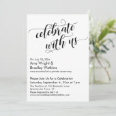 Invitation Célébrez avec nous Calligraphie Fête de mariage ap (Debout devant)