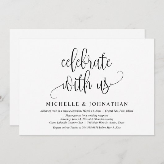 Invitation Célébrez avec nous, Célébration de mariage en inti (Devant / Derrière)