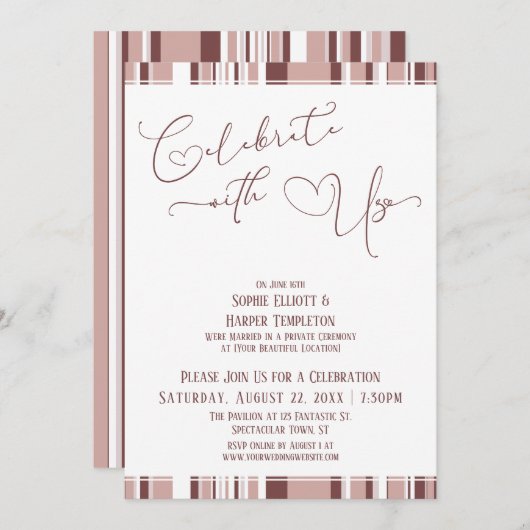 Invitation Célébrez avec nous Cinnamon & Dusty Rose réception (Devant / Derrière)