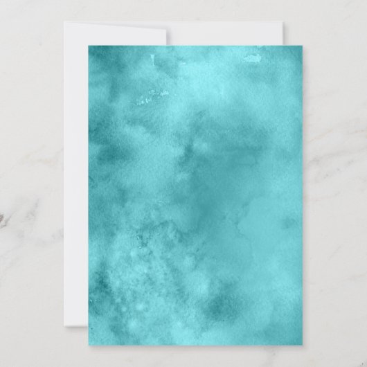 Invitation Célébrez avec nous Coeurs et réception Turquoise s (Dos)