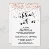 Invitation Célébrez avec nous Coeurs Script Cuivre Confetti (Devant / Derrière)