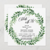Invitation Célébrez avec nous Couronne verte - Réception seul (Devant / Derrière)