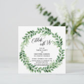 Invitation Célébrez avec nous Couronne verte Réception seulem (Debout devant)