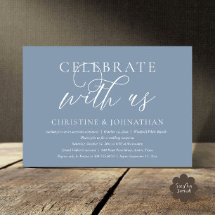 Invitation Célébrez avec nous Dîner de fête de mariage Bleu p