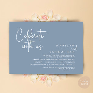 Invitation Célébrez avec nous, Dîner de Mariage Intime