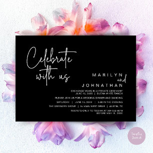 Invitation Célébrez avec nous, Dîner de Mariage Intime