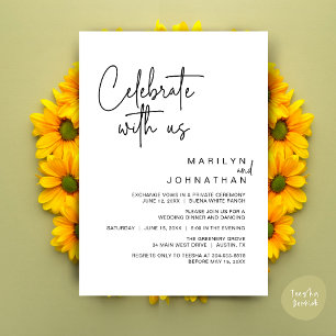 Invitation Célébrez avec nous, Dîner de Mariage Intime