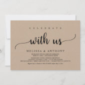 Invitation Célébrez avec nous, dîner de mariage intime rustiq (Devant)