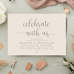 Invitation Célébrez avec nous dîner de mariage minimaliste mo