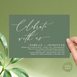 Invitation Célébrez avec nous, dîner de mariage romantique