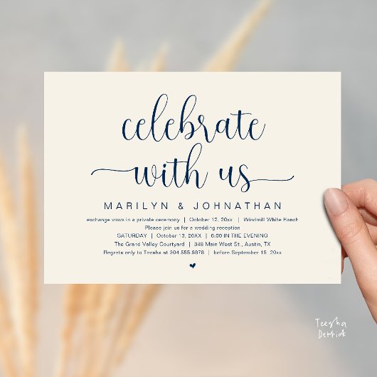 Invitation Célébrez avec nous Dîner de réception de mariage é
