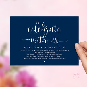 Invitation Célébrez avec nous Dîner de réception de mariage é