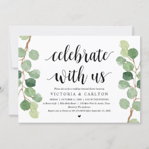 Invitation Célébrez avec nous, Dîner de répétition de mariage