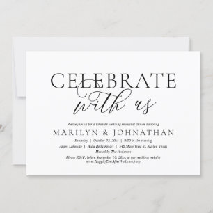 Invitation Célébrez Avec Nous, Dîner De Répétition Mariage