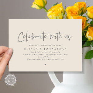 Invitation Célébrez avec nous, Dîner de répétition Mariage