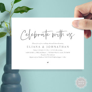 Invitation Célébrez avec nous, Dîner de répétition Mariage