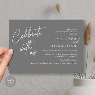 Invitation Célébrez avec nous, Dîner de répétition Mariage mo