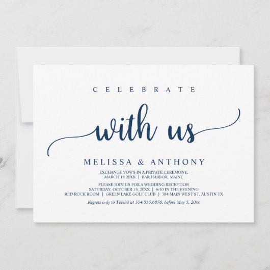 Invitation Célébrez avec nous, dîner d'élévation mariage rust (Devant)
