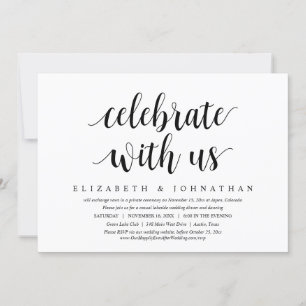 Invitation Célébrez avec nous, dîner d'élopement de mariage