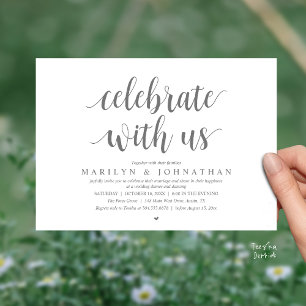 Invitation Célébrez avec nous, dîner d'élopement de mariage m