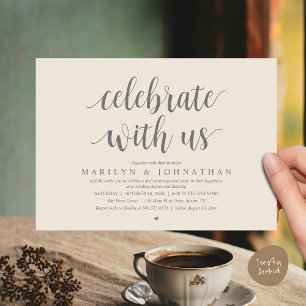 Invitation Célébrez avec nous, dîner d'élopement de mariage m
