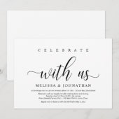 Invitation Célébrez avec nous, Dîner Mariage Elopement (Devant / Derrière)