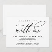 Invitation Célébrez avec nous, Dîner Mariage moderne Elopemen (Devant / Derrière)