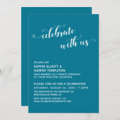 Invitation Célébrez avec Nous Écriture de coeurs Réception sa (Devant / Derrière)