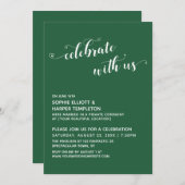 Invitation Célébrez avec Nous Écriture de coeurs Réception ve (Devant / Derrière)
