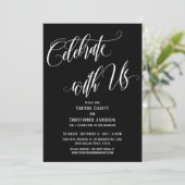 Invitation Célébrez avec Nous Écriture Élaborée Blanc sur Noi (Debout devant)