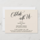 Invitation Célébrez avec Nous Écriture Élaborée de Crème (Devant)