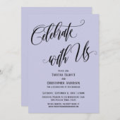 Invitation Célébrez avec Nous Écriture Élaborée Lavande (Devant / Derrière)