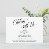 Invitation Célébrez avec Nous Écriture Élaborée Noir & Blanc (Debout devant)