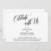 Invitation Célébrez avec Nous Écriture Élaborée Noir & Blanc (Devant / Derrière)