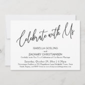 Invitation Célébrez avec nous Écriture élégante Party B&W (Devant)