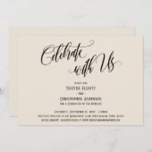 Invitation Célébrez avec Nous Écriture Élégante sur Crème (Devant / Derrière)