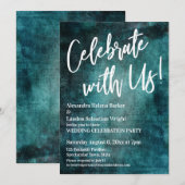 Invitation Célébrez avec nous ! Écriture manuscrite Bold sarc (Devant / Derrière)