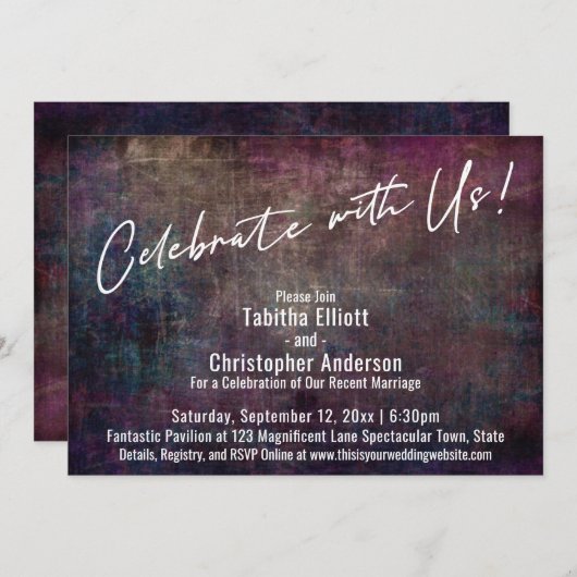 Invitation Célébrez avec Nous Écriture Manuscrite Grunge Mult (Devant / Derrière)