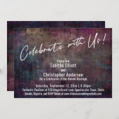 Invitation Célébrez avec nous écriture manuscrite multicolore (Devant / Derrière)