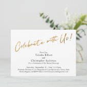 Invitation Célébrez avec Nous Écriture Manuscrite Or Réceptio (Debout devant)